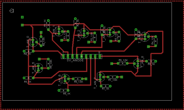 Board design of anodes